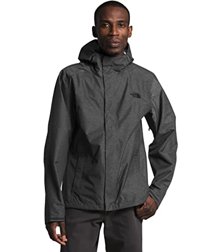 THE NORTH FACE Men’s Venture 2 Waterproof Hooded Rain Jacket (Standard and Big & Tall Size), TNF Dark Grey Heather/TNF Dark Grey Heather/TNF Black, Medium