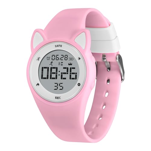 Timever Kids Digital Watch for Girls Boys, Kids Watch with Fitness Tracker, Pedometer, Alarm Clocks, Stopwatch, No App Needed & Waterproof Sports Watch, for Teens Girls Boys Ages 5-14