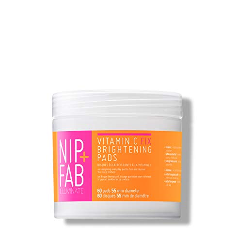 Nip + Fab Vitamin C Fix Brightening Pads for Face, Facial Pad with Anti-Aging Pomegranate and Coffee Seed Extract to Brighten Even Tone Skin, 60 Pads, 2.7 Ounce