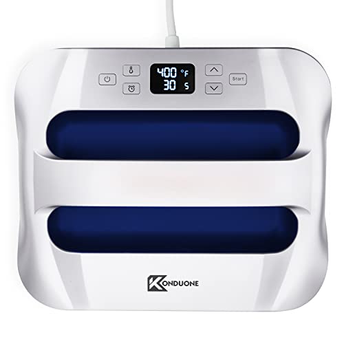 Heat Press Machine 12' x 10' Portable Easy Press Heat Transfer for T-Shirts and HTV Vinyl Projects, Silver & Old Glory Blue