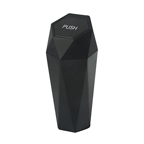 YAKEFLY Mini Car Trash Can,Mini Trashcan with Lid,Portable Leakproof Vehicle Trash Bin,Diamond Design Car Dustbin Car Dustbin Organizer for Cup Holder,Mini Garbage Bin for Car (1PCS)