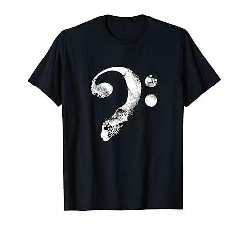 Skull Bass Clef Bass Player Musican Music Lover Guitar T-Shirt