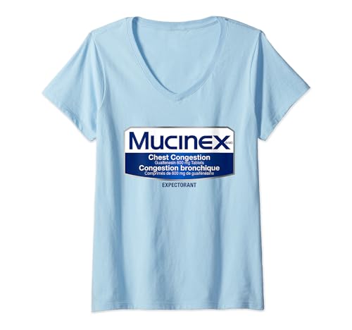 Funny Nurse Pharmacy Halloween Costume Mucinex Expectorant V-Neck T-Shirt