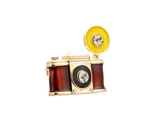 A N KINGPiiN Retro Camera with Flash Bulb Photographers Lapel Pin Badge Gift Party Shirt Collar,Costume Pin Accessories For Men Brooch