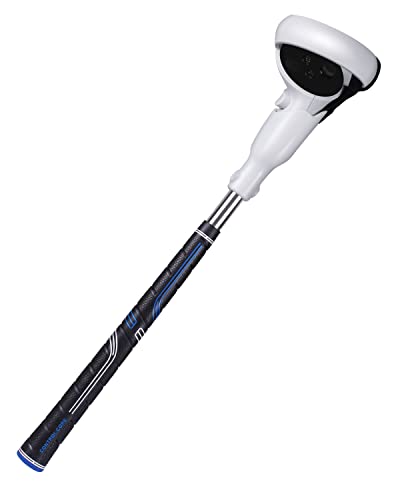 Amavasion VR Golf Club Handle Accessories Compatible with Meta/Oculus Quest 2 Enhance Immersive VR Game Experience (Black/Blue)