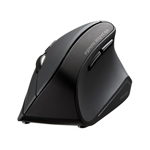 SANWA Bluetooth Wireless Ergonomic Mouse, Optical Vertical Computer Mice, Silent Noiseless Click, Reduce Wrist Strain, (800/1200/1600 DPI, 6 Buttons) Compatible with MacBook, Laptop, Windows, Mac OS