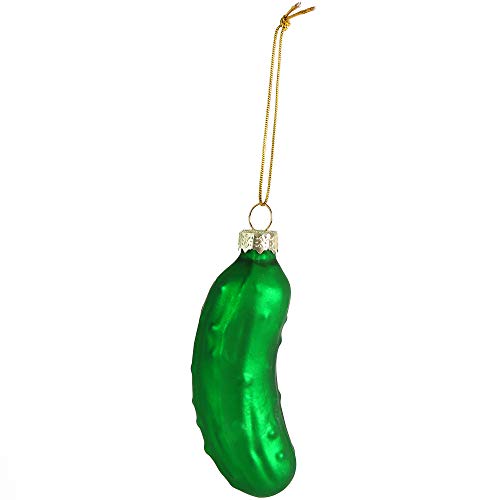Ornativity Christmas Pickle Tree Ornament - Traditional Glass Blown Green Hanging Pickle Xmas Holiday Decor Ornaments 3.5'
