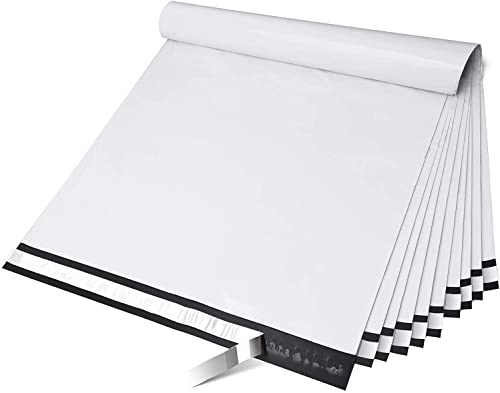 Fuxury Large Poly Mailers 24x24 Inch 100 Pcs, Waterproof Shipping Bags for Clothing, Strong Adhesive Shipping Envelopes for Small Business Suppliers, Self Seal Mailers Poly Bags Mailing Bags White