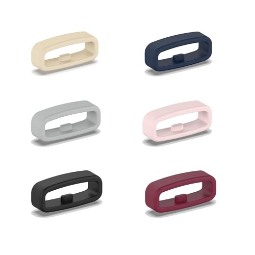 6-Pack Fastener Ring Compatible with Fitbit Versa 4/Versa 3/Versa 2/Versa/Sense/Sense 2/Versa Lite/Versa SE Band, Silicone Band Keeper Connector Holder Security Loop for Fitbit Versa accessories
