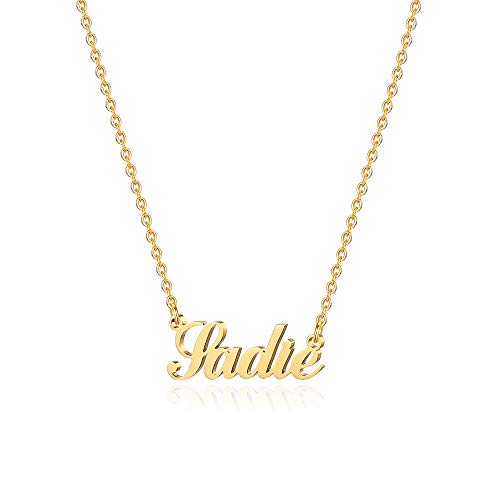 Hidepoo Sadie Necklace - 18K Gold Plated Name Necklace Sadie for Women Jewelry Sadie for Women Jewelry Good Name Necklaces for Women