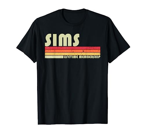 SIMS Surname Funny Retro Vintage 80s 90s Birthday Reunion T-Shirt