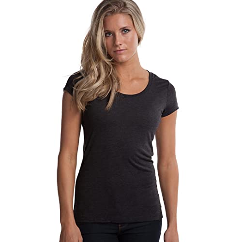 Cariloha Bamboo-Viscose Scoop Tee - Moisture Wicking Scoop-Neck Tee for Women - Medium - Charcoal