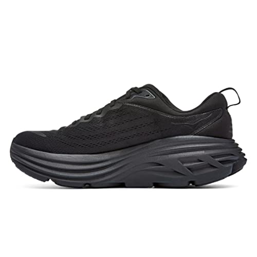 HOKA ONE ONE Bondi 8 Mens Shoes Size 9, Color: Black/Black