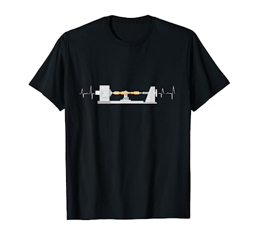 Woodturning Heartbeat Carpenter Woodworker Woodturner T-Shirt