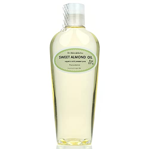 Dr Adorable - 8 oz - Sweet Almond Oil - 100% Pure Natural Organic Cold Pressed