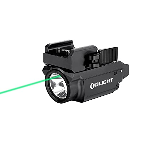 OLIGHT Baldr Mini 600 Lumens Rechargeable Weaponlight with Green Beam and White LED Combo, Magnetic USB Compact Tactical Flashlight with Adjustable Rail for GL19, GL45, Sig P320, and so on(Black)