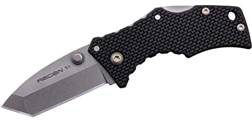 Cold Steel Recon 1 Series Tactical Folding Knife with Tri-Ad Lock and Pocket Clip - Made with Premium CPM-S35VN Steel, Micro Tanto, One Size