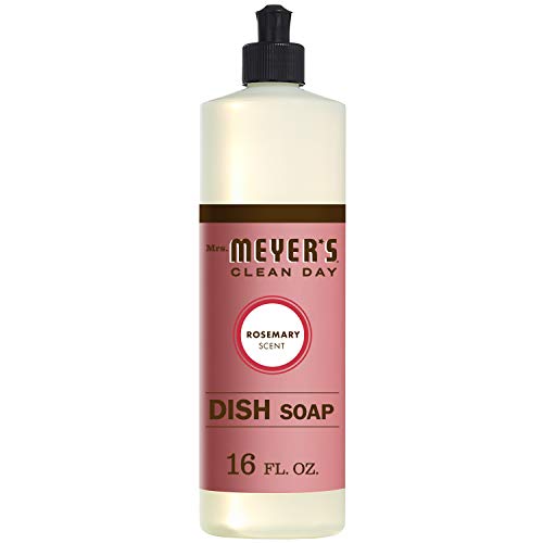 MRS. MEYER'S CLEAN DAY Liquid Dish Soap, Biodegradable Formula, Rosemary, 16 fl. oz