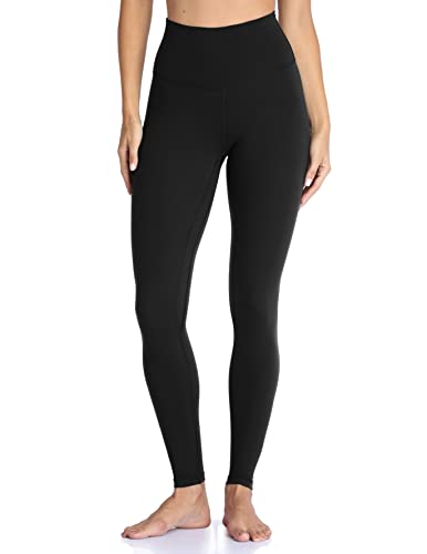 Colorfulkoala Women's High Waisted Tummy Control Workout Leggings Full Length Ultra Soft Yoga Pants 28' (M, Black)