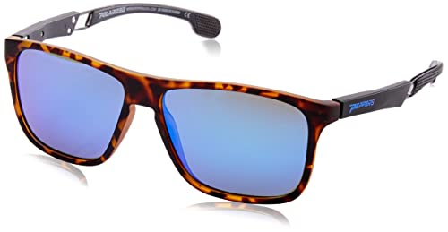 Pepper's Lifestyle Polarized Rectangular Sunglasses, Tortoise W. Rubber Finish/Diamond Blue Mirror, 56X15X138