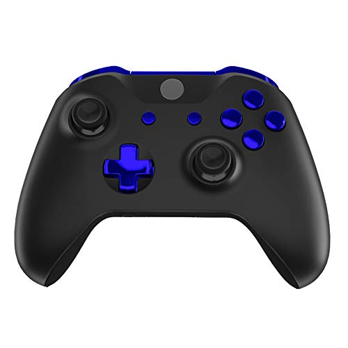 eXtremeRate LB RB LT RT Bumpers Triggers D-Pad ABXY Start Back Sync Buttons, Chrome Blue Full Set Buttons Repair Kits with Tools for Xbox One S & Xbox One X Controller (Model 1708)