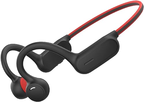 Pinetree Bone Conduction Headphones with MIC, IPX4 Waterproof Bluetooth Sport Headphones, Open Ear Headphones up to 6 Hours of Music and Calls, Wireless Headset for Running, Workout (Red)