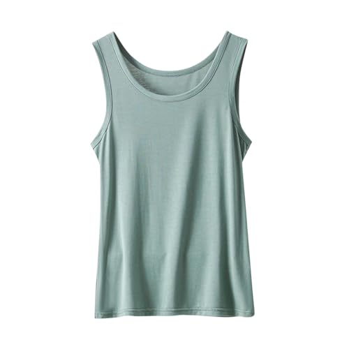 Gifts Tank Top for Women Trendy Crew Neck Sleeveless Solid Tops Loose Fitting Casual Tank Tops Athletic Workout Bottom Tops
