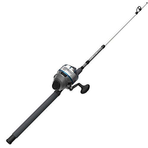 Zebco 808 Saltwater Spincast Reel and Fishing Rod Combo, 7'0' Durable Z-Glass Rod, Extended EVA Handle, Stainless Steel Reel Cover with ABS Insert, Pre-spooled with 20 lb. Cajun Line, Black