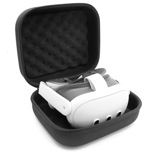 CASEMATIX Mighty and Compact Slim Hard Shell VR Headset Case Compatible with Meta Quest 3 VR Headset and Accessories, Not Compatible with Elite Strap