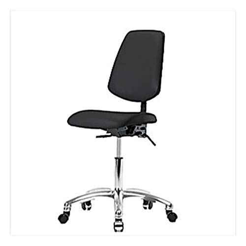 Thomas 1163L31 Vinyl Desk Height Chair with Medium Back and Tilt, Chrome Base, Adjustable Arms, Chrome Casters, Imperial Blue
