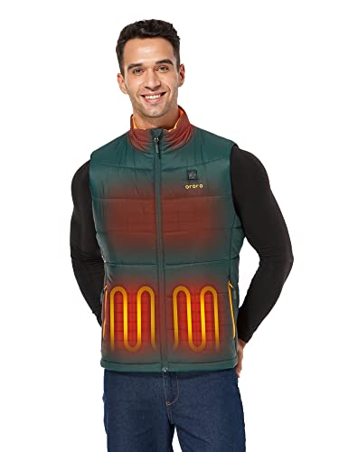 ORORO Men's Heated Vest with Battery Pack (Green,L)