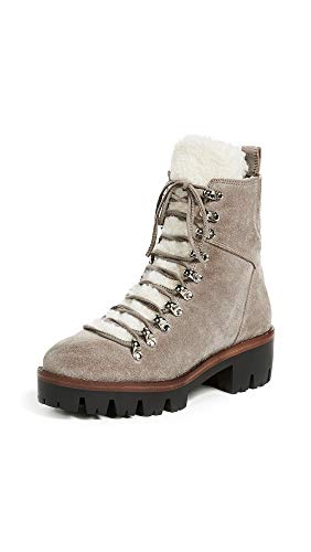 Jeffrey Campbell Women's Culvert Sherpa Combat Boots, Taupe, Tan, Grey, 8 Medium US