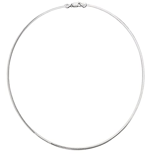 Savlano 925 Sterling Silver 2MM Italian Solid Flat Omega Chain Neclace for Women and Girls - Made in Italy Comes With Gift Box (16)