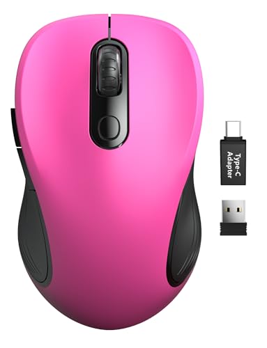 Trueque Wireless Mouse for Laptop, 2.4GHz Ergonomic Computer Mouse with Back & Forward Buttons, 3-Level DPI, 6 Buttons, Optical USB Cordless Mice for Windows Chromebook MacBook PC