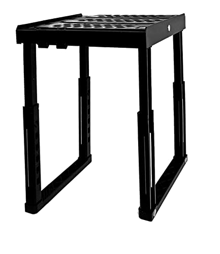 ABLinox Locker Organizer Shelf， Adjustable Width and Height, Ideal Locker for School, Office, and Gym Lockers (Black)