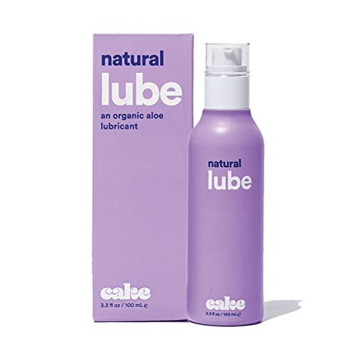 Hello Cake Natural Lube - Aloe-Based Organic Lubricant. Chemical Free, Hydrating, Non-Sticky, Condom Compatible Personal Lubricant (3.3 Fl. Oz.)