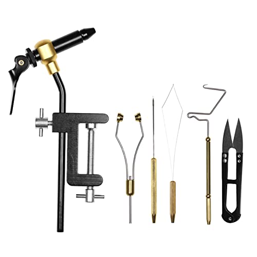 doorslay 5/6pcs Fly Tying Tools Combo Kit, Fly Tying Vise Bobbin Holder Threader Needle Whip Finisher Scissors, Fishmen Gift