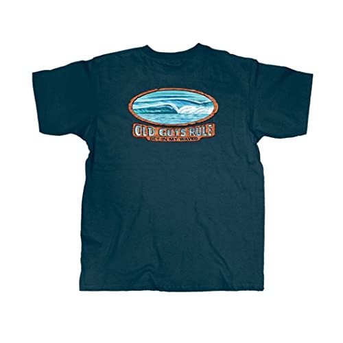 Old Guys Rule Men's Waves T-Shirt (X-Large) Harbor Blue