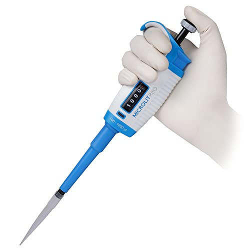 MICROLIT - Single-Channel Pipettes with Adjustable Volume, Accurate and Calibrated Micropipette for 100-1000ul Liquid Capacity, Compatible with 1000ul Pipette Tips
