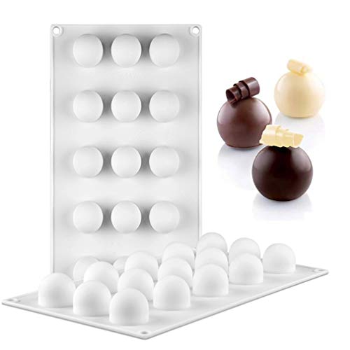 Meao 15-Cavity Sphere Design Silicone Mold for Handmade Soap, Cake, Jelly, Pudding, Dessert, Chocolate #2