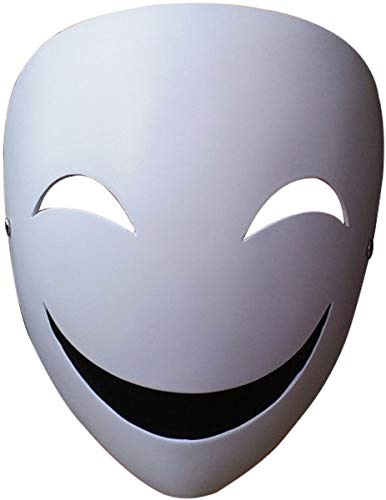 Black Bullet Mask Kagetane Hiruko Mask White Smile Mask for Halloween Cosplay Costume Props Mask (A, One Size)