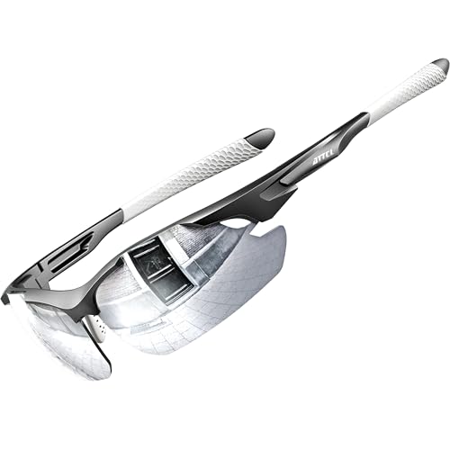 ATTCL Sunglasses For Men - Upgraded Sports Polarized Sunglasses for Cycling Driving Fishing UV Protection 7027-C3 Silver