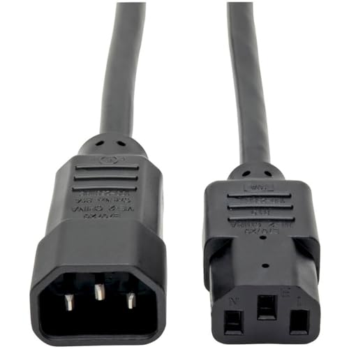 Tripp Lite Standard Computer Power Extension Cord 10A, 18AWG (IEC-320-C14 to IEC-320-C13) 3-ft.(P004-003) Black