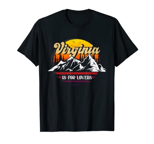 Vintage Virginia Is For The Lovers Vacation Sunset Mountain T-Shirt