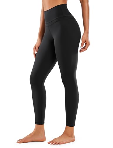 CRZ YOGA Womens Naked Feeling Workout 7/8 Yoga Leggings 25 Inches - High Waist Tight Pants Black Small