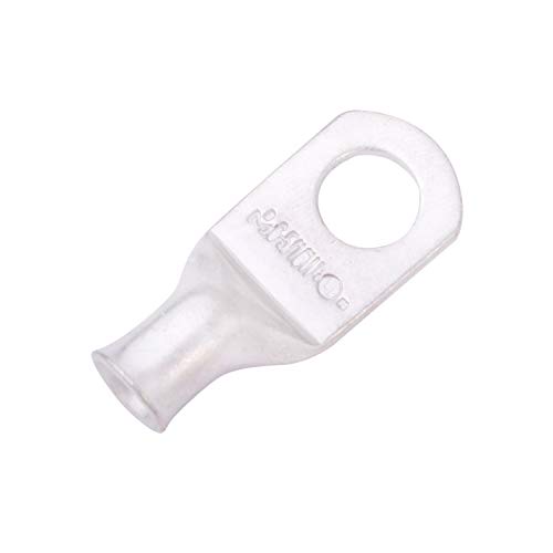 SELTERM 25pcs 6 AWG 5/16' Stud (Wide Pad) Marine Grade Tinned Copper Battery Cable Lugs,6 Gauge Ring Terminals,UL Wire Lugs Electrical Battery Cable Ends,Tinned Copper Lugs Battery Terminal Connectors