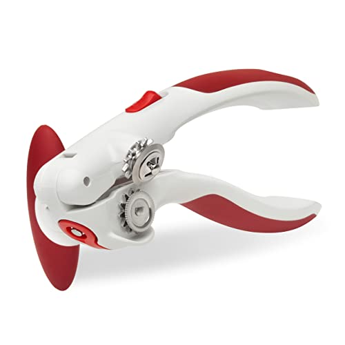 Zyliss Lock N' Lift Can Opener - Can Opener with Lid Lifter Magnet - Manual Can Opener with Locking Mechanism - Safe and Easy-to-Turn - Stainless Steel - Red