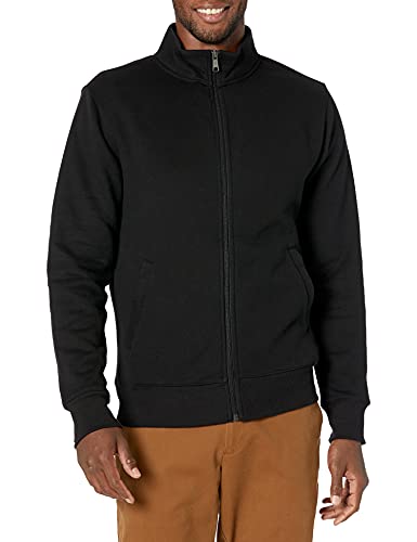 Amazon Essentials Men's Full-Zip Fleece Mock Neck Sweatshirt, Black, XX-Large
