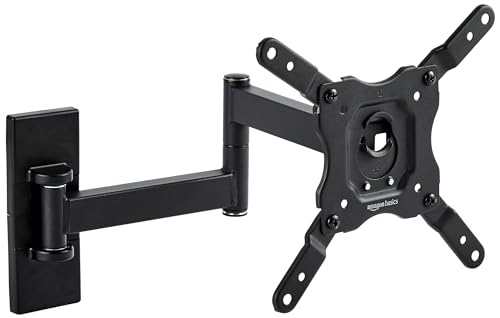 Amazon Basics Full Motion TV Wall Mount fits 12' to 40' TVs and VESA 200x200, Black
