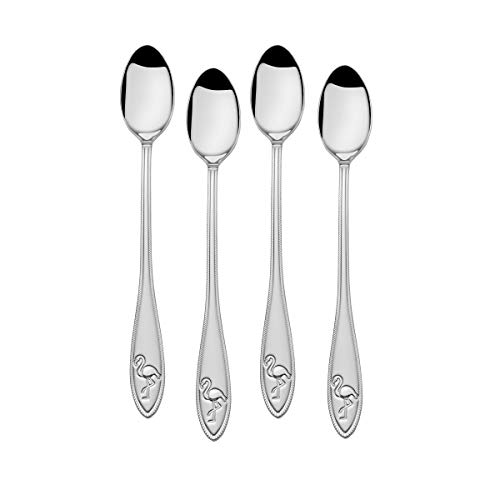Towle Living Flamingo Iced Beverage Spoons, Set Of 4, Stainless Steel